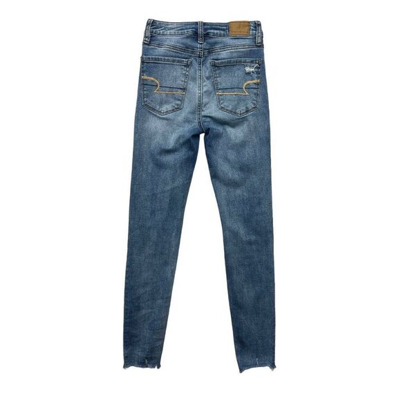 American Eagle Women's Distressed Next Level Stretch Super High Rise Jeggings - Picture 5 of 11